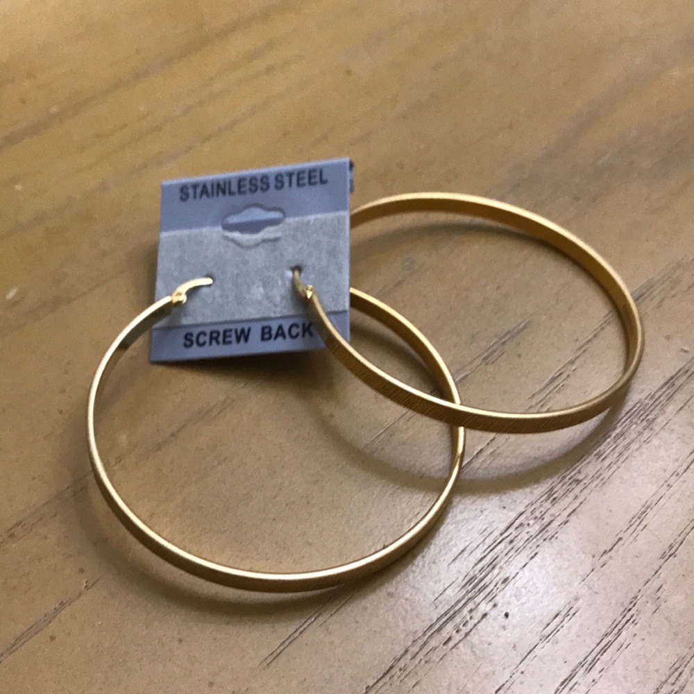 Large stainless steel hoop earrings